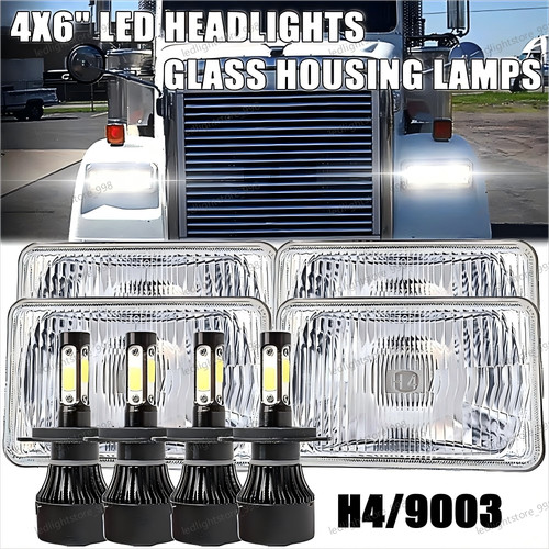 4x6 led headlights - h4, fit