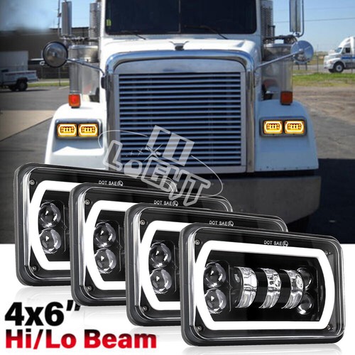 4x6 led headlights drl fit - led,