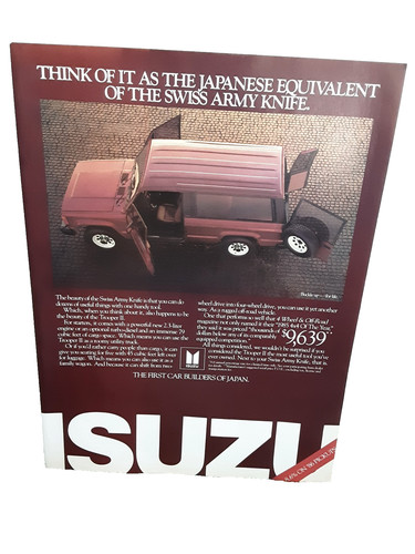 Vintage 1986 isuzu trooper - trooper, ii