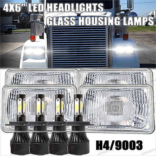 4x6 led headlights h4 fit - h4,